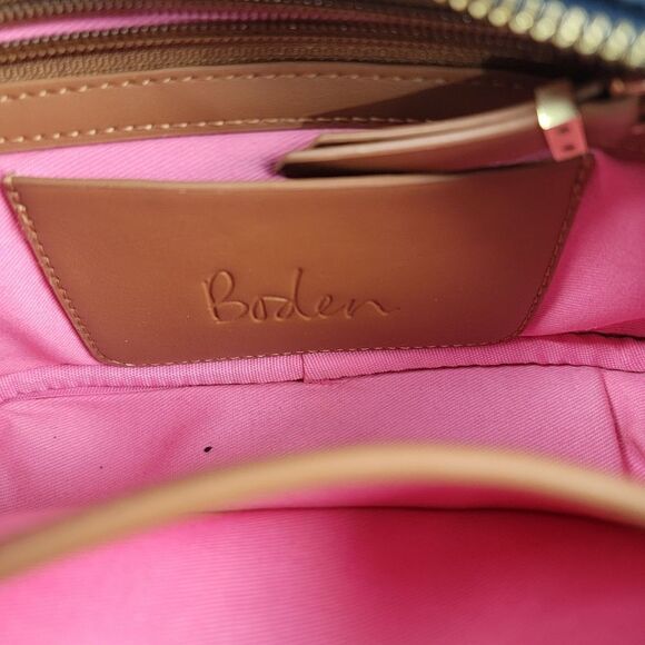 Boden Olivia Canvas Crossbody in Navy‎ Multi Leopard Print Purse Shoulder Bag - Picture 9 of 11